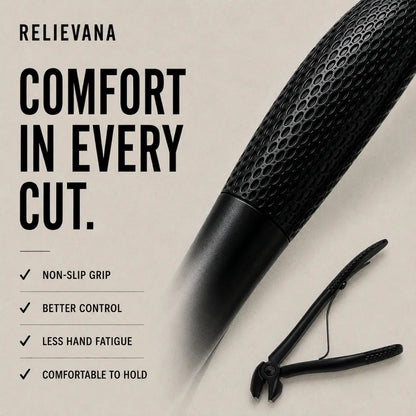 Relievana ergonomic nail clipper with comfortable non-slip grip