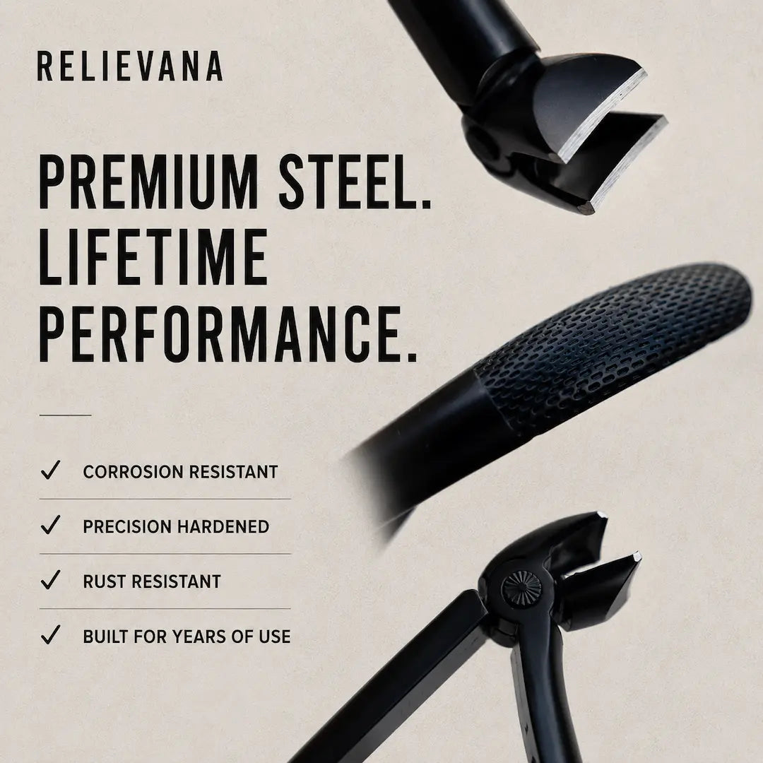 Relievana premium stainless steel nail clipper with corrosion-resistant construction
